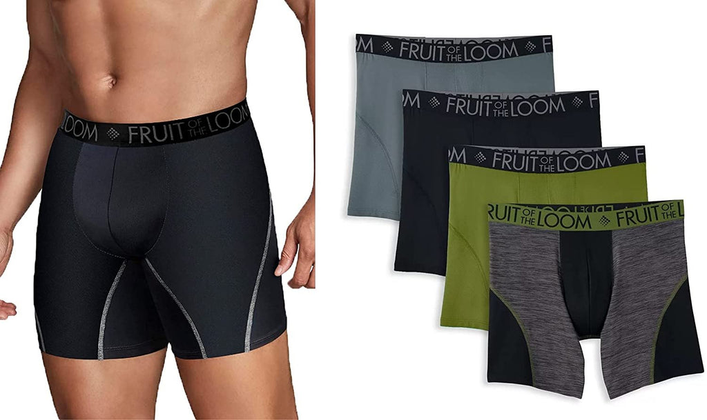 Fruit of the Loom Men's Boxer Briefs 5-Pack Signature/Regular Long Leg/Regular Leg S-2X