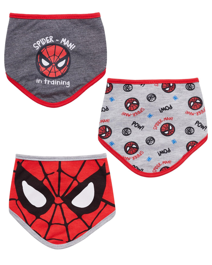 Happy Threads Marvel Spiderman Baby Unisex Bandana Bib 3-Pack - Spider-Man Baby Bibs