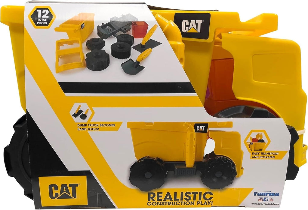 CAT Construction Toys, Sandbox Construction, Dump Truck Sand Set with Sand Accessories, Ages 3 and up