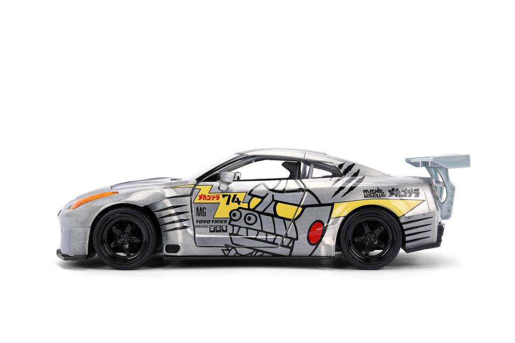 Jada Mechagodzilla w/ 2009 Nissan GT-R R35 Ben Sopra – 1:24 Anime Hollywood Rides – Die-Cast Car & Figure Toys – Opening Doors, Hood & Trunk – Collectible – Ages 8+ – Multi-Color