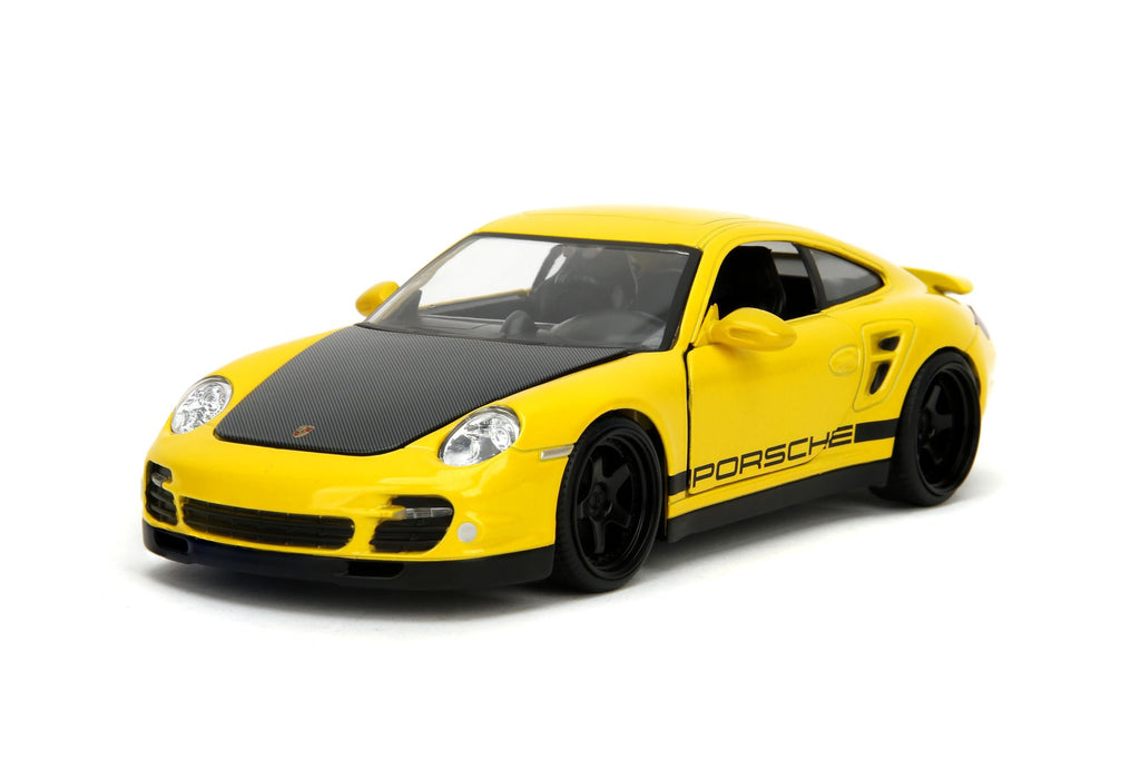 Hyper-Spec 1:24 2007 Porsche 911 Turbo 997 Die-Cast Car, Toys for Kids and Adults(Yellow)