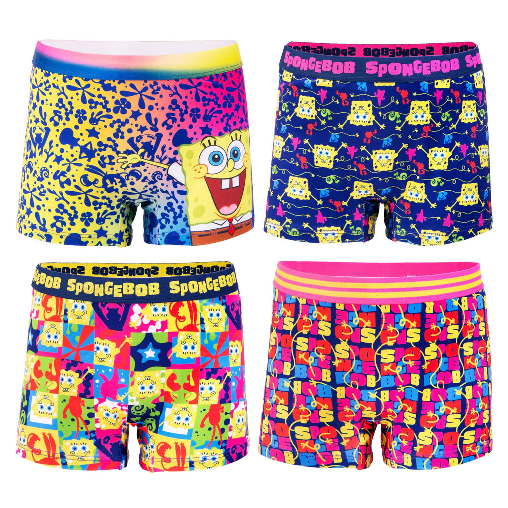 SPONGEBOB SQUAREPANTS girls Exclusive 4-pack Girl Short Underwear in Sizes 4, 6, 8 and 10