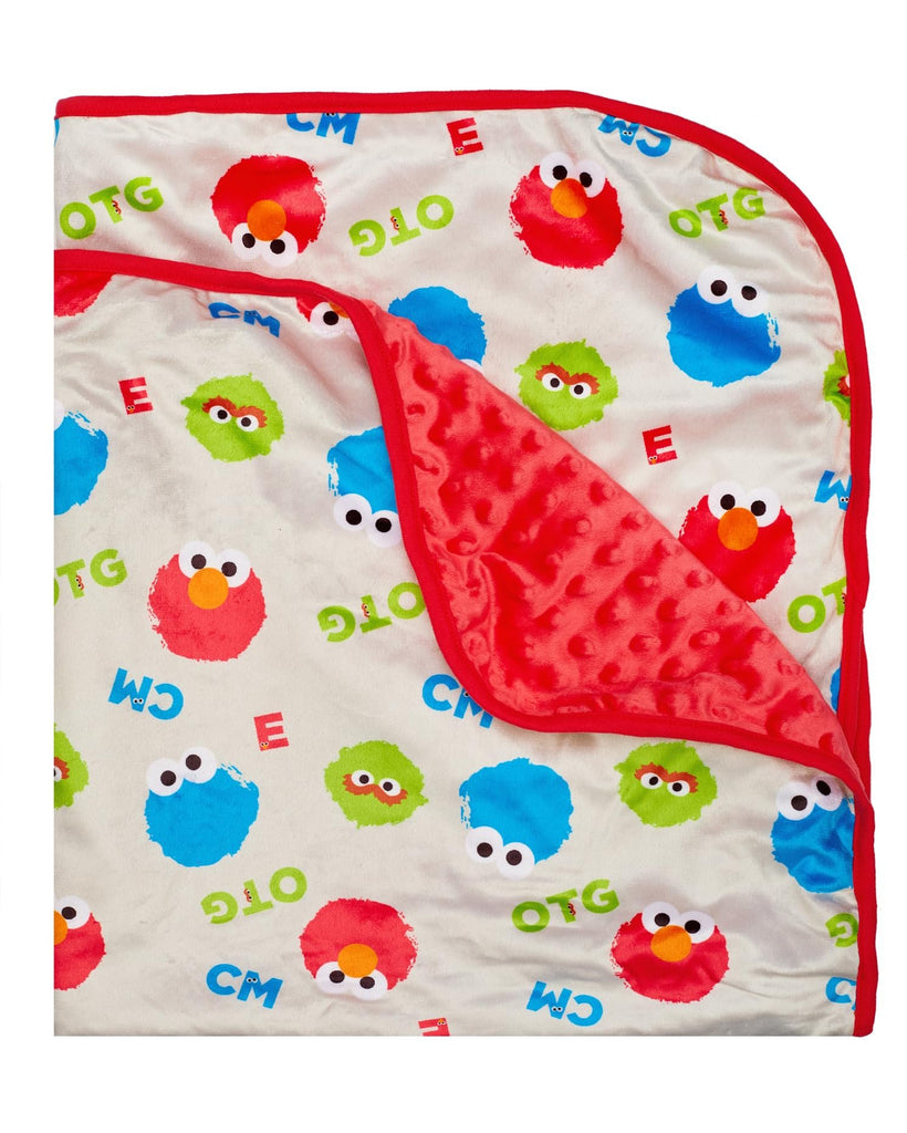 Happy Threads Sesame Street Baby Unisex Plush Polar Fleece Blanket – Sesame Street Gifts for Baby (Red/Blue/Green, 0-12 Months)