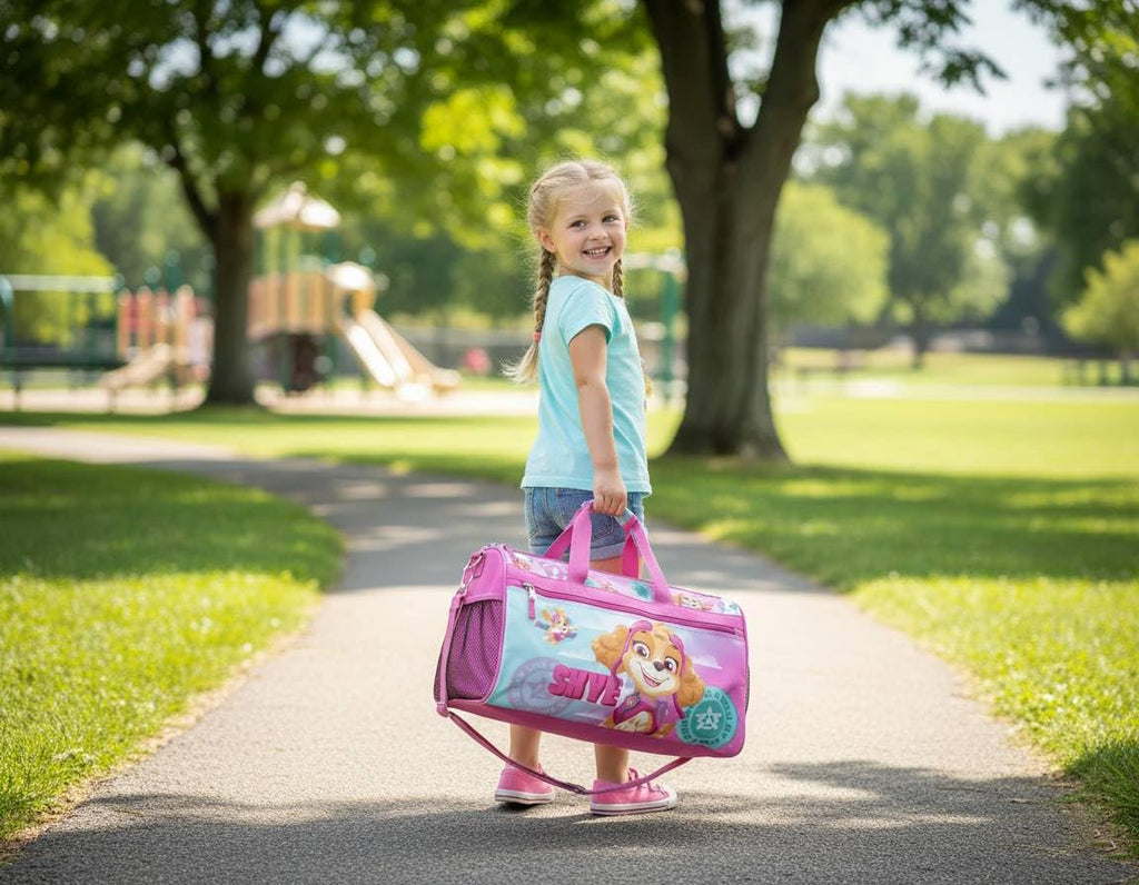 Disney Kids Duffle Bag 16.5" – Travel & Sports Bag with Zipper Pocket, Mesh Side Pockets & Shoulder Strap