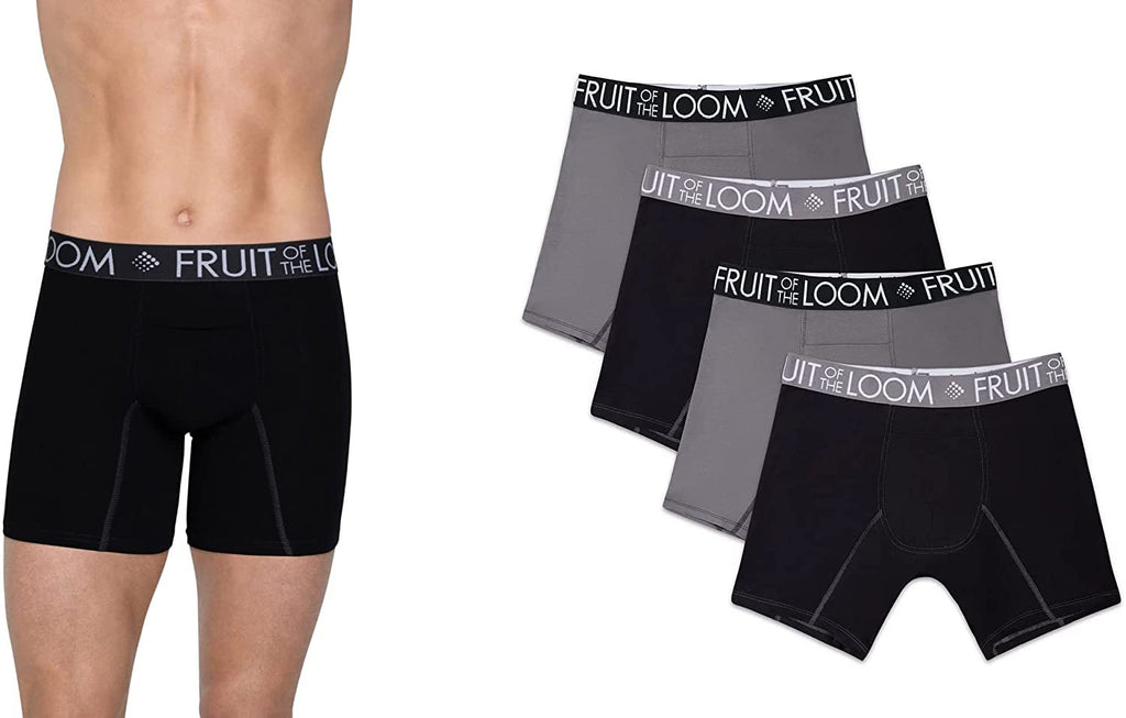 Fruit of the Loom Men's Boxer Briefs 5-Pack Signature/Regular Long Leg/Regular Leg S-2X