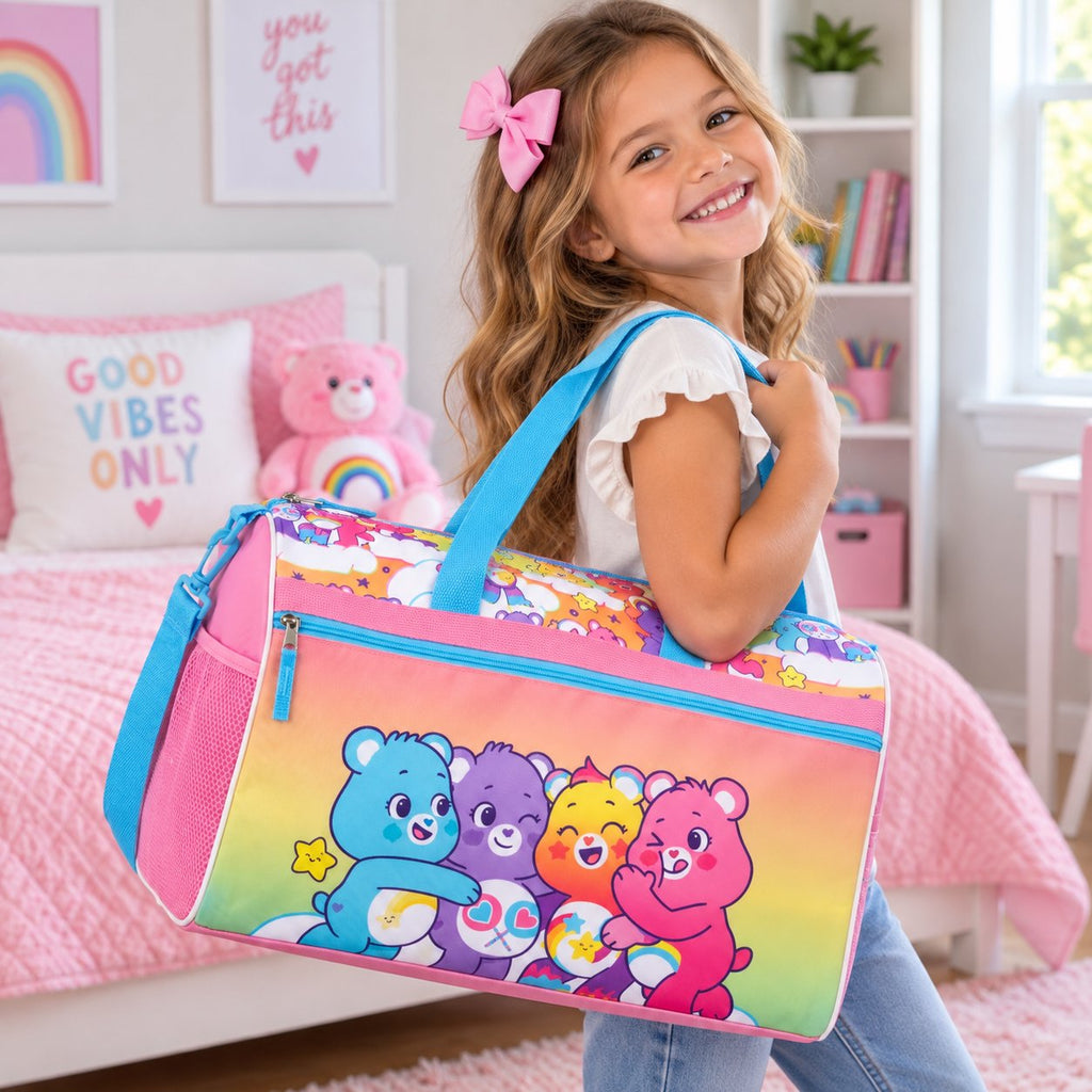 Disney Kids Duffle Bag 16.5" – Travel & Sports Bag with Zipper Pocket, Mesh Side Pockets & Shoulder Strap