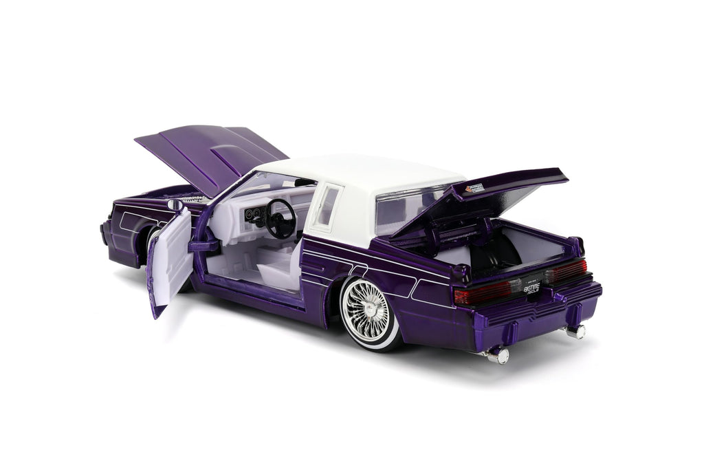 Jada Toys Bigtime Muscle 1:24 1987 Buick Grand National Die-cast Car – Opening Doors, Hood, Trunk, Rubber Tires(Candy Purple)