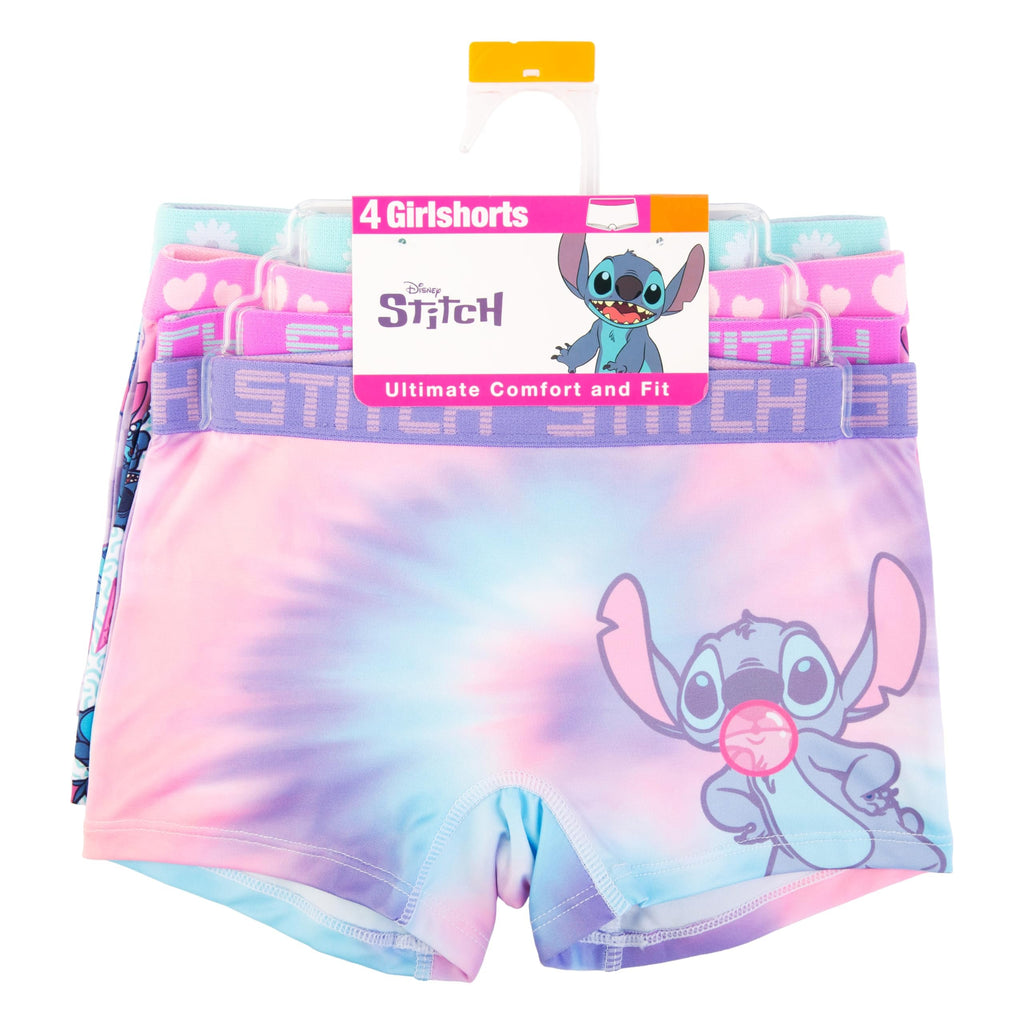 Disney Girls Combed Cotton Blend Panties with Unique Prints from Lilo & Stitch, Sizes 4-10