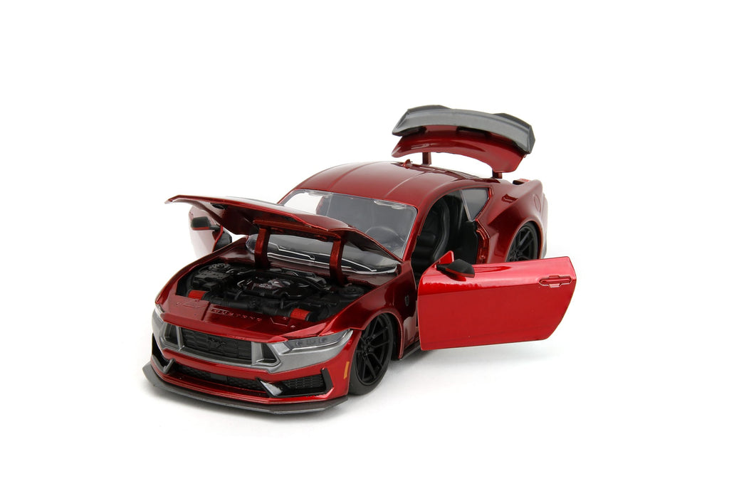 Big Time Muscle 1:24 2024 Ford Mustang GT Dark Horse Die-Cast Car, Toys for Kids and Adults(Candy Red)