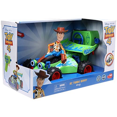 Jada Toys Jada Disney Pixar Toy Story 4 Turbo Buggy W/Woody Radio Control Vehicle, 2.4 Ghz, 1: 24