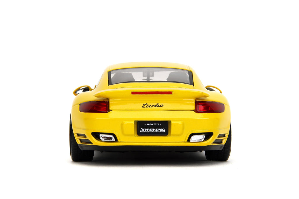 Hyper-Spec 1:24 2007 Porsche 911 Turbo 997 Die-Cast Car, Toys for Kids and Adults(Yellow)