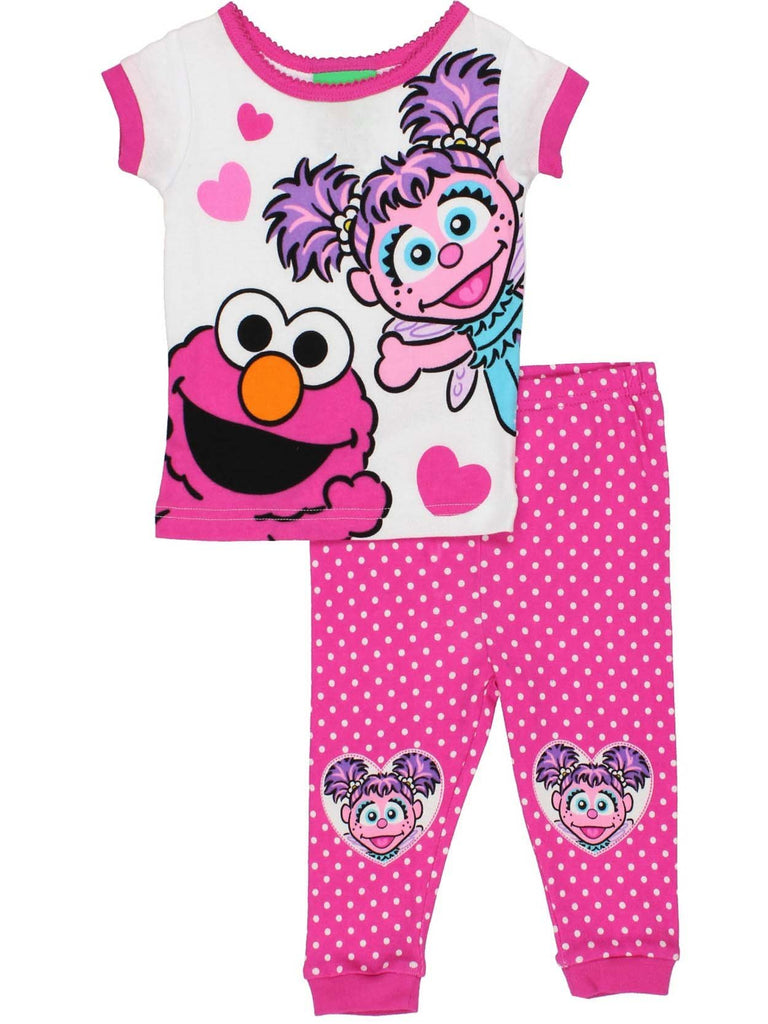 Sesame Street Elmo and Abby Cadabby Toddler Girls Cotton Pajamas Set