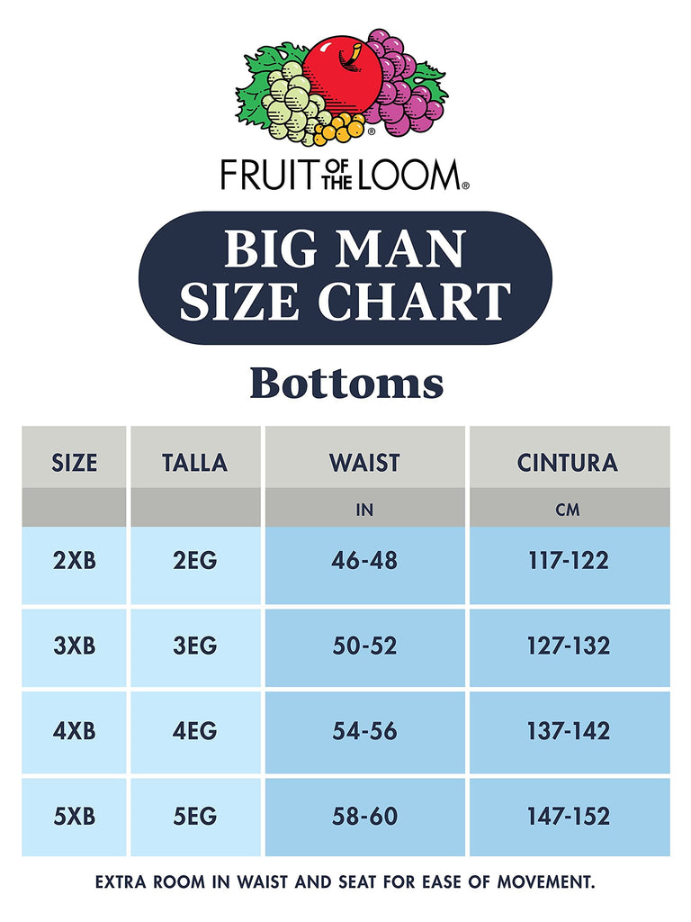 Fruit of the Loom Men's Premium Tag-Free Cotton Underwear (Regular, Big Man-3 Pack-Black/Gray, 3X-Large