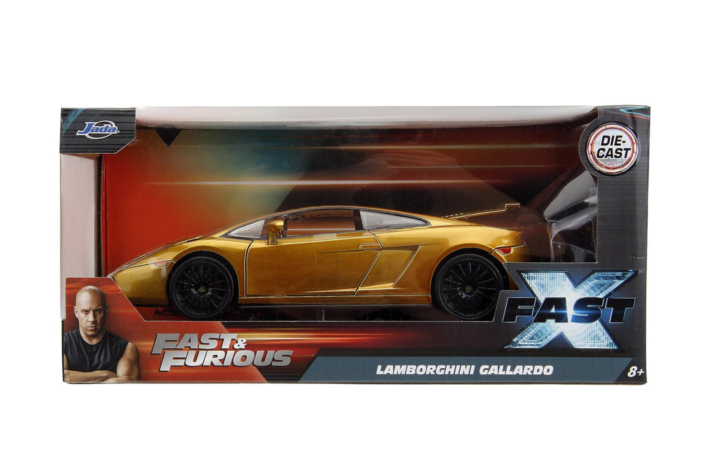 Fast & Furious Fast X 1:24 Gold Lamborghini Gallardo Die-Cast Car, Toys for Kids and Adults