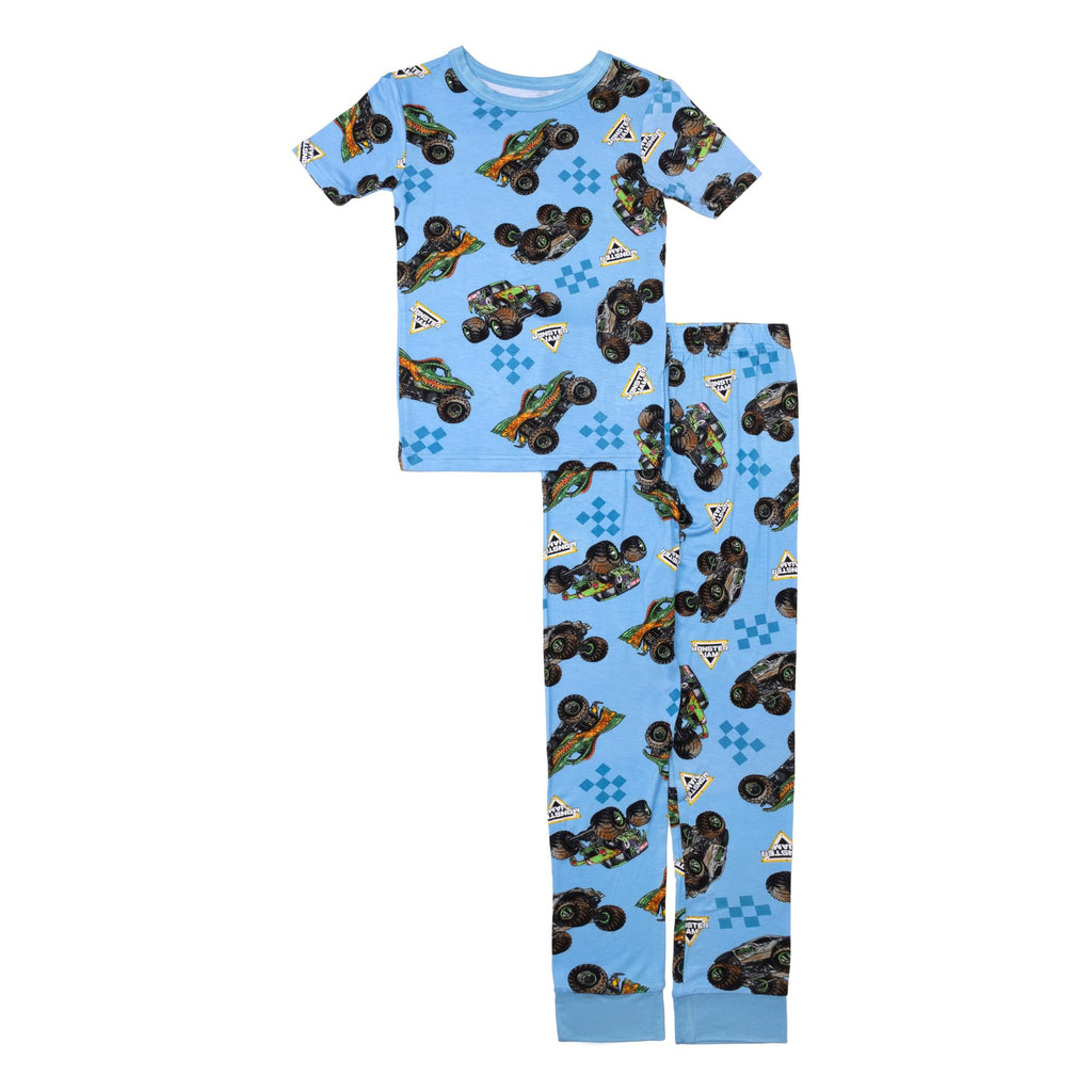 Monster Jam Boys' 2-Piece Loose-fit Pajama Set, Soft & Cute for Kids, Trucks are Jammin, 6