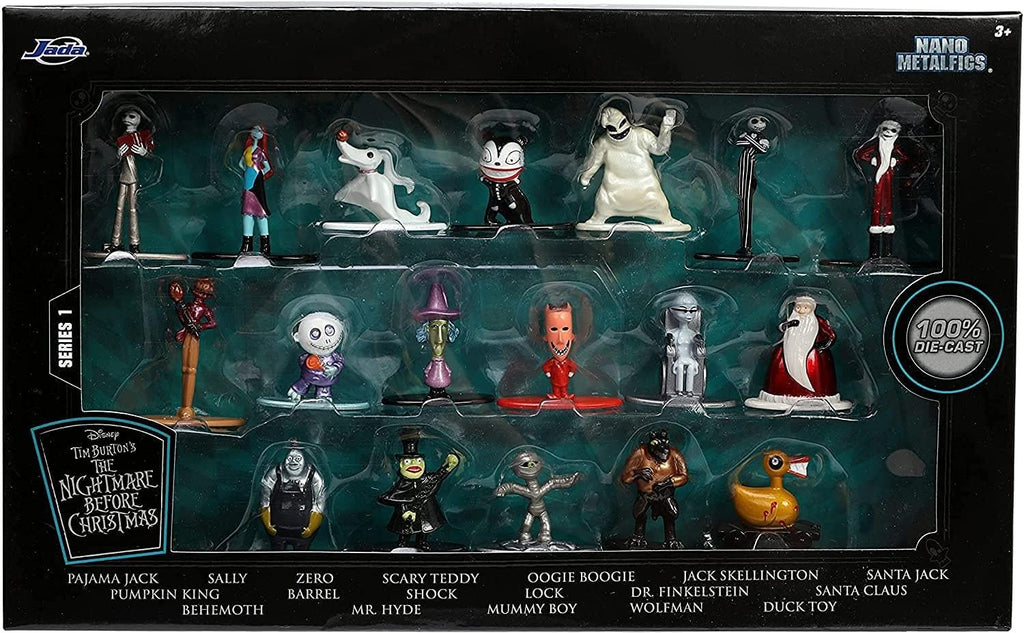 Jada Toys Disney Nightmare Before Christmas 18-Pack 1.65" Die-cast Figures, Toys for Kids and Adults, Black
