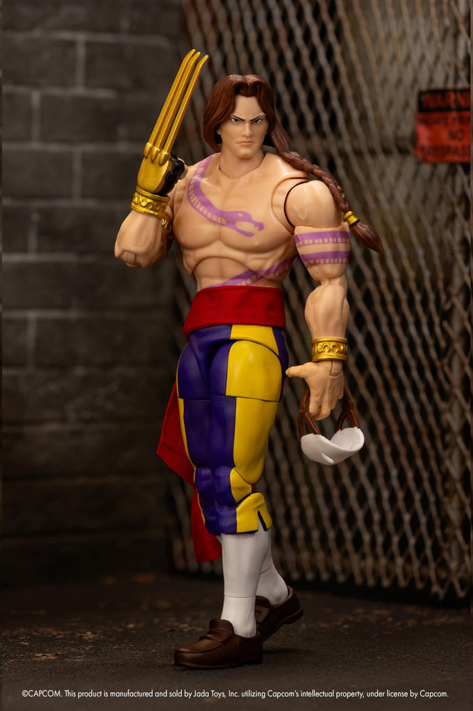 Jada Toys Street Fighter II Vega (Wave 4) Action Figure 1:12 Scale, 6" Tall, Interchangeable Heads, Hands & Claw Accessories