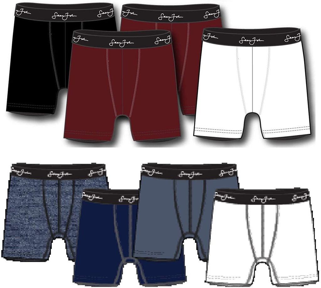 Sean John Mens Athletic Underwear - 8-Pack Stretch Athletic Boxer Briefs Training Breathable Athletic Fit No Fly