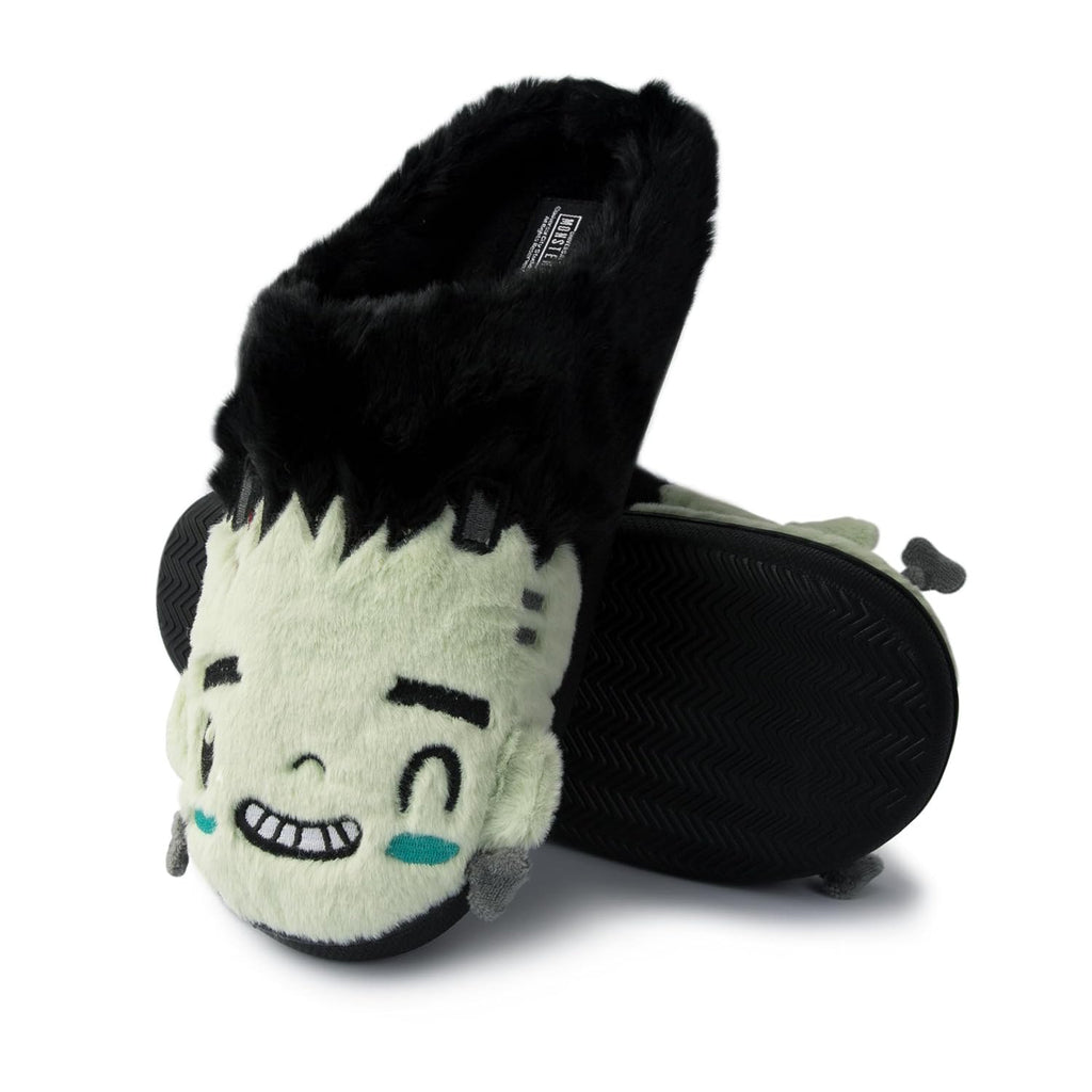 Handcraft Universal Monsters Men's Plush Clog Slippers with 3D Monster Face, Black, Small