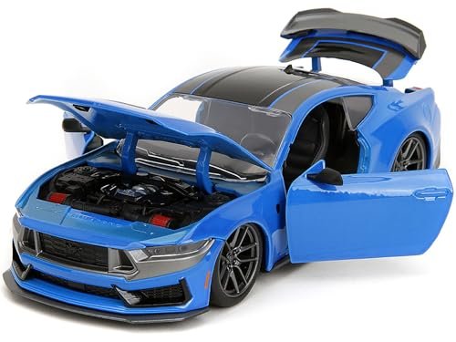 2024 Dark Horse Blue Metallic with Black and Gray Stripes Bigtime Muscle Series 1/24 Diecast Model Car by Jada 35276