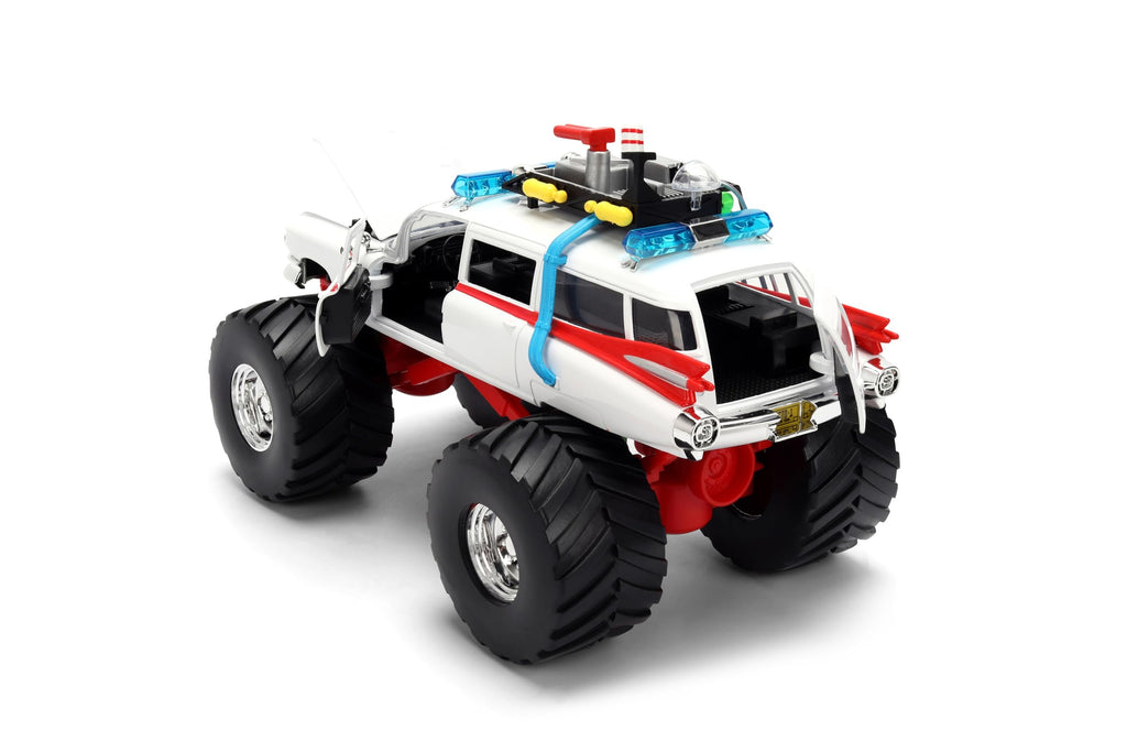 Jada Ghostbusters Ecto-1 Monster Truck Toys - Hollywood Rides Die-cast Vehicle, Opening Doors, 1:24 Scale, Ages 8+