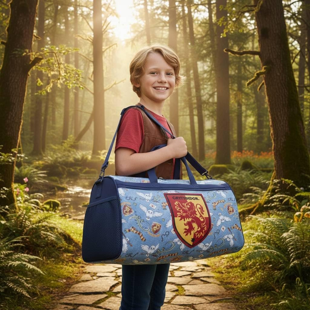Disney Kids Duffle Bag 16.5" – Travel & Sports Bag with Zipper Pocket, Mesh Side Pockets & Shoulder Strap