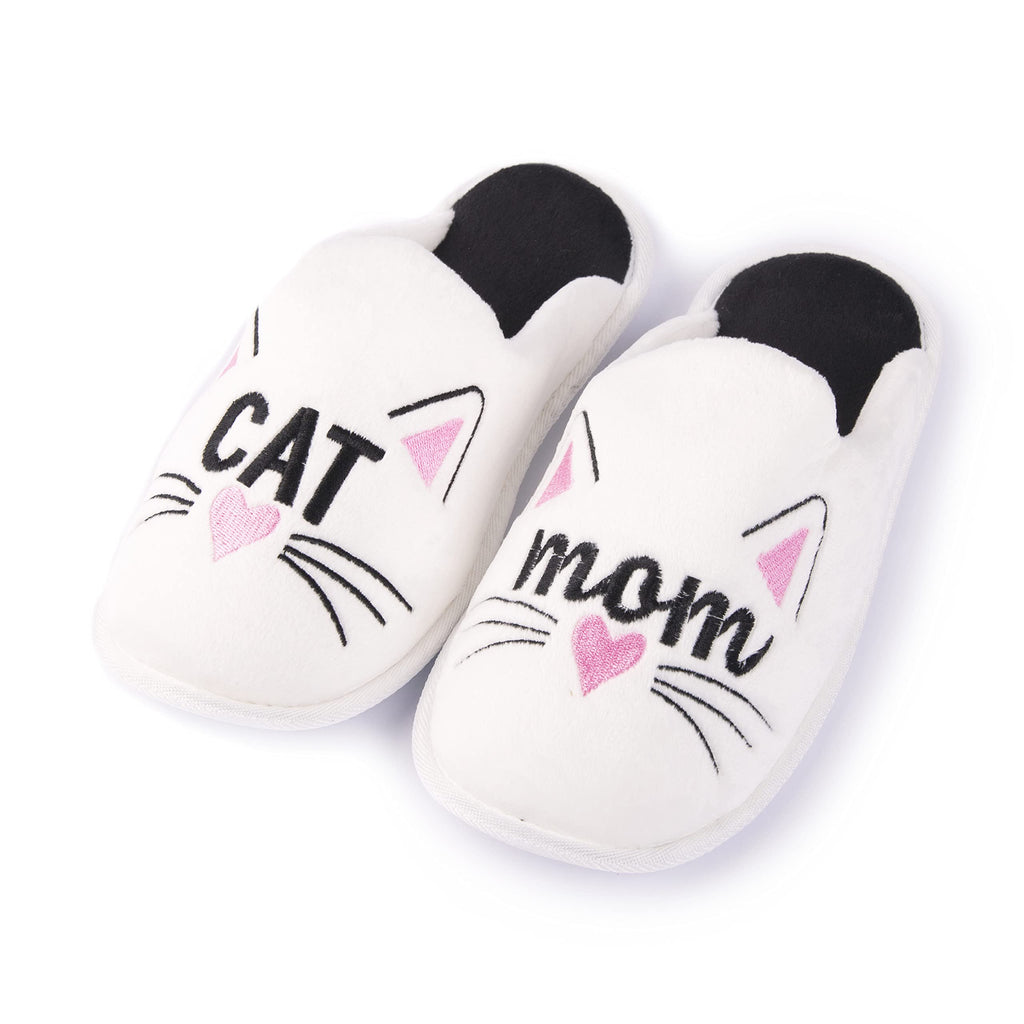 Handcraft Staycation NYC Ladies Funny Quote Scuff Slipper, Plush Non Slip House Slippers for Women, Comfy Soft Sole Bedroom Shoes