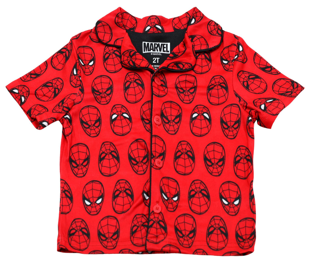 Marvel Spiderman Pajamas for Boys, 2 Piece Spiderman Pjs for Toddler Boys, Short Sleeve Top & Short Set, Size 3T Red
