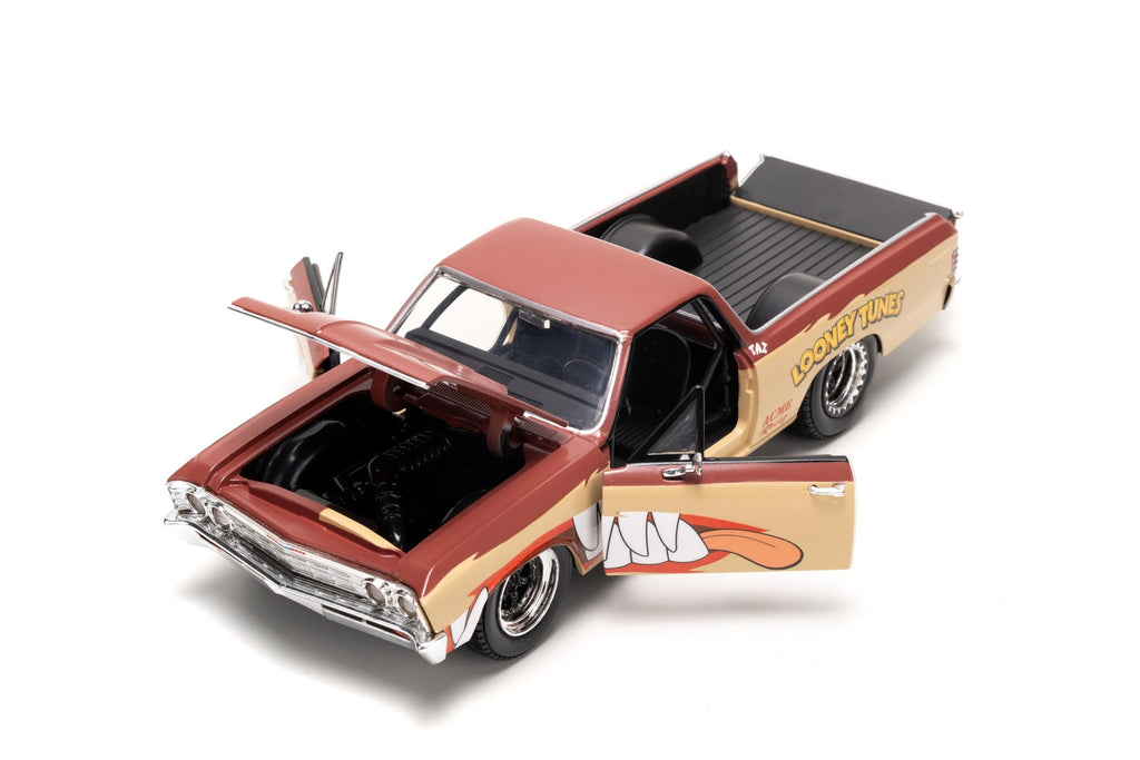 Looney Tunes 1:24 1967 Chevy El Camino Die-Cast Car & 2.75" Tasmanian Devil Figure, Toys for Kids and Adults