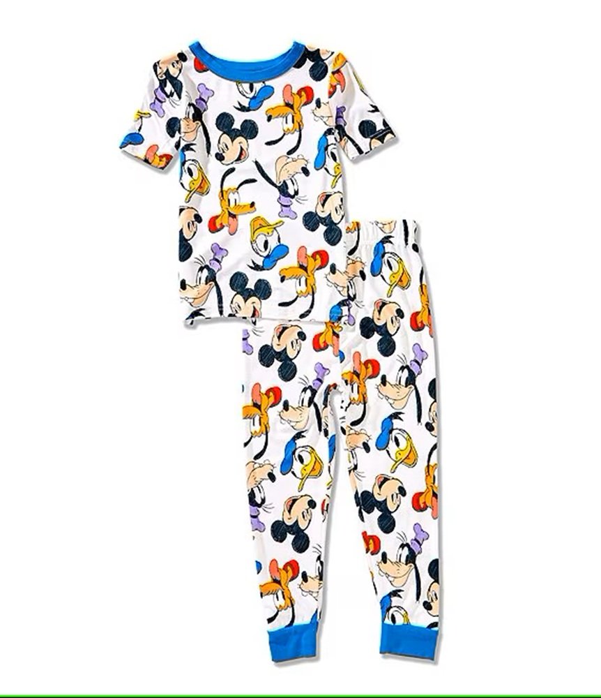 Centric Brands Disney Mickey Mouse Boys’ Pajama Set – Short Sleeve Top & Pants – Sizes 2T–4T – Mickey, Donald, Goofy & Pluto