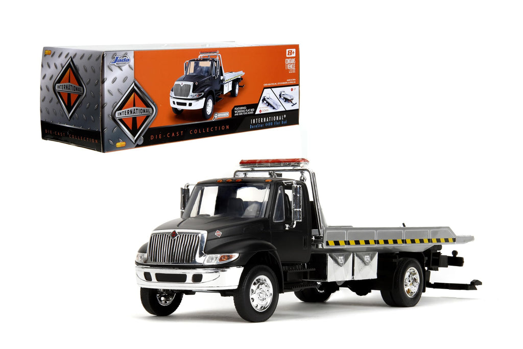 International 1:24 Durastar 4400 Flat Bed Die-cast Car, Toys for Kids and Adults(Black)