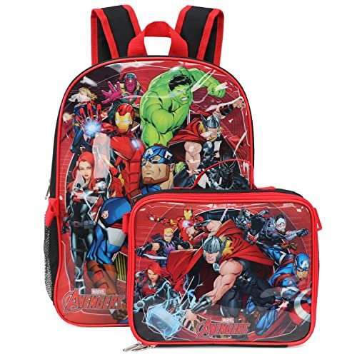 Marvel Avengers Backpack With Detachable Lunch Box (Red Multi)