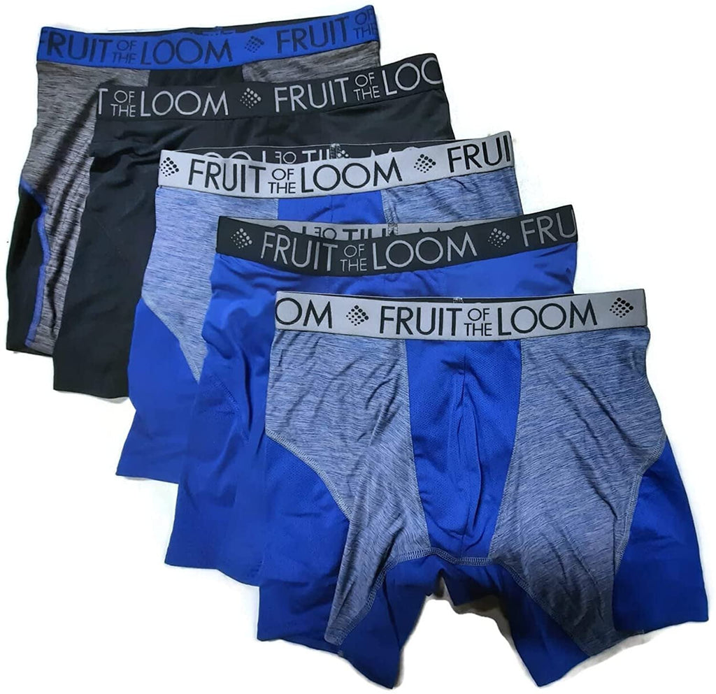 Fruit of the Loom Men's Boxer Briefs 5-Pack Signature/Regular Long Leg/Regular Leg S-2X