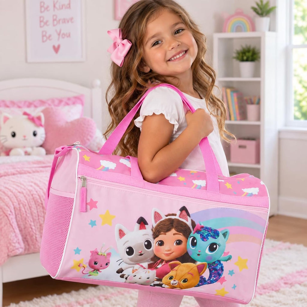 Disney Kids Duffle Bag 16.5" – Travel & Sports Bag with Zipper Pocket, Mesh Side Pockets & Shoulder Strap