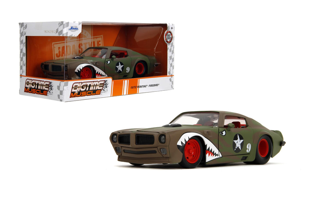 Bigtime Muscle 1:24 1972 Pontiac Firebird Die-Cast Car, Toys for Kids and Adults(Primer Green)