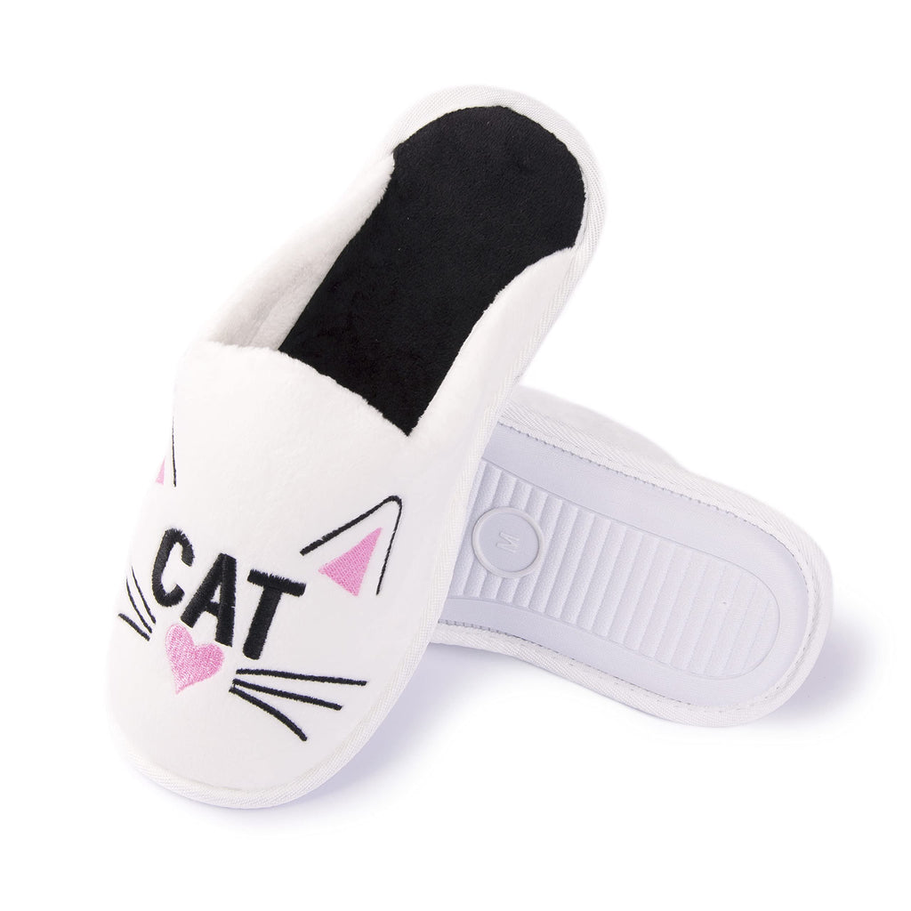 Handcraft Staycation NYC Ladies Funny Quote Scuff Slipper, Plush Non Slip House Slippers for Women, Comfy Soft Sole Bedroom Shoes