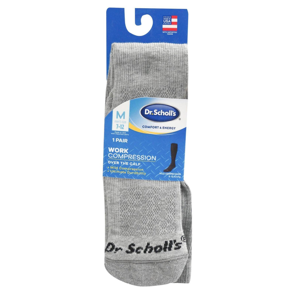 Dr. Scholl's Men's Big & Tall Work Compression Over the Calf Socks Sockshosiery, black, Shoe Size: 13-15