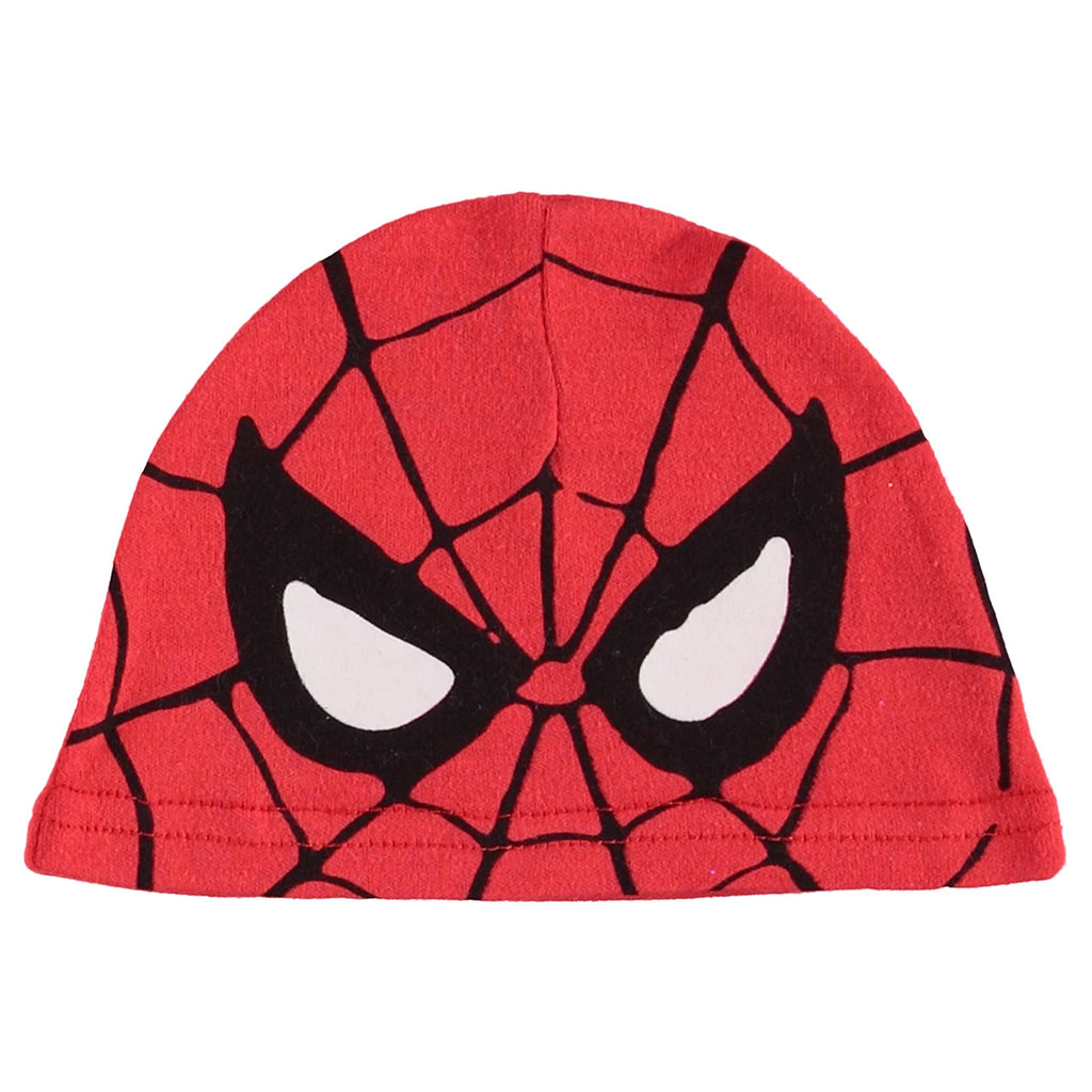 Spiderman Baby Boys Clothing 3-Piece Set with Baby Bodysuit, Pants, and Hat - Marvel Avengers Baby Boy's Outfit (Red/Black/Grey, 3-6 Months)