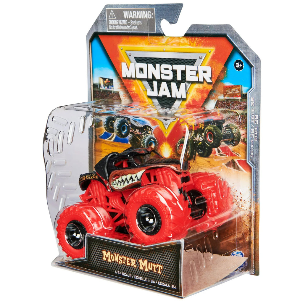 Monster Jam, Official Monster Mutt Rottweiler Monster Truck, Die-Cast Vehicle, 1:64 Scale, Kids Toys for Boys Ages 3 and up