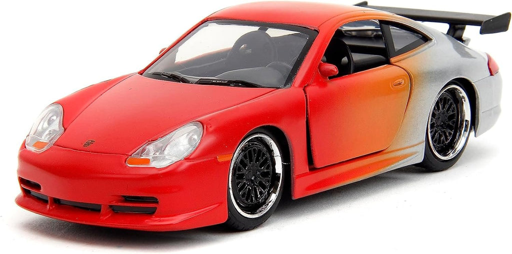 Pink Slips 1:32 W1 Porsche 911 GT3RS Die-Cast Car, Toys for Kids and Adults (Primer Red/Orange/Silver)