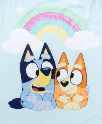 Centric Brands Bluey & Bingo 3-Piece Pajama Set – Rainbow Short Sleeve Shirt, Pants & Shorts – Kids Sleepwear – Sizes 4, 6, 8, 10