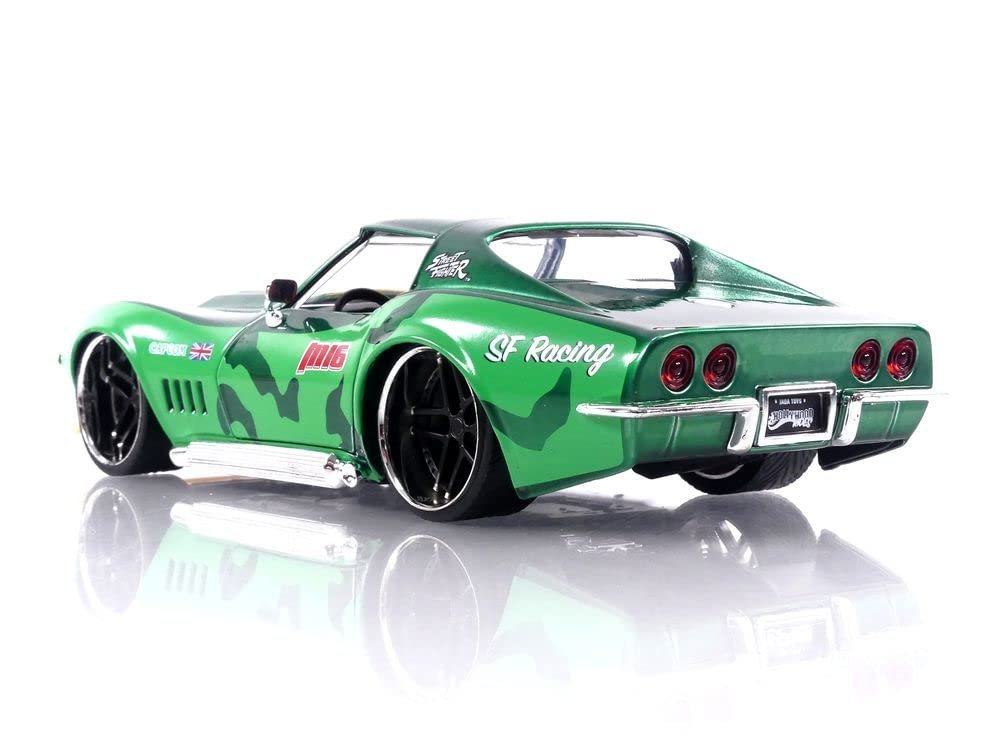 Street Fighter 1:24 1969 Chevrolet Corvette Stingray ZL1 & 2.75" Cammy Figure, Toys for Kids and Adults