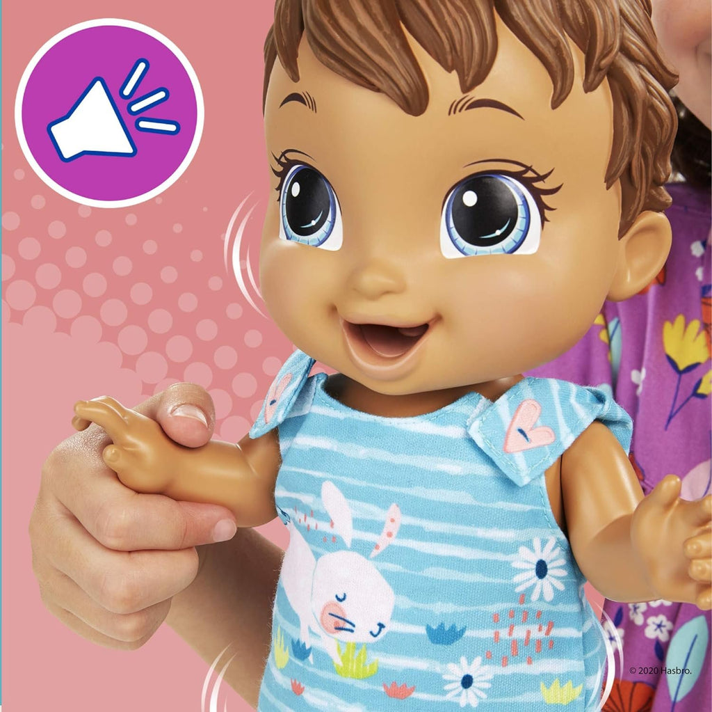Baby Alive Baby Gotta Bounce Doll, Bunny Outfit, Bounces with 25+ SFX and Giggles, Drinks and Wets, Brown Hair Toy for Kids Ages 3 and Up