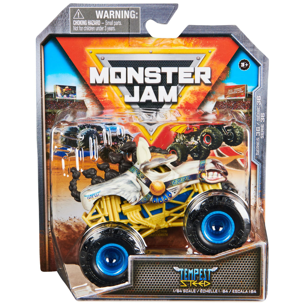 Monster Jam, Official Tempest Steed Monster Truck, Die-Cast Vehicle, 1:64 Scale, Kids Toys for Boys Ages 3 and up
