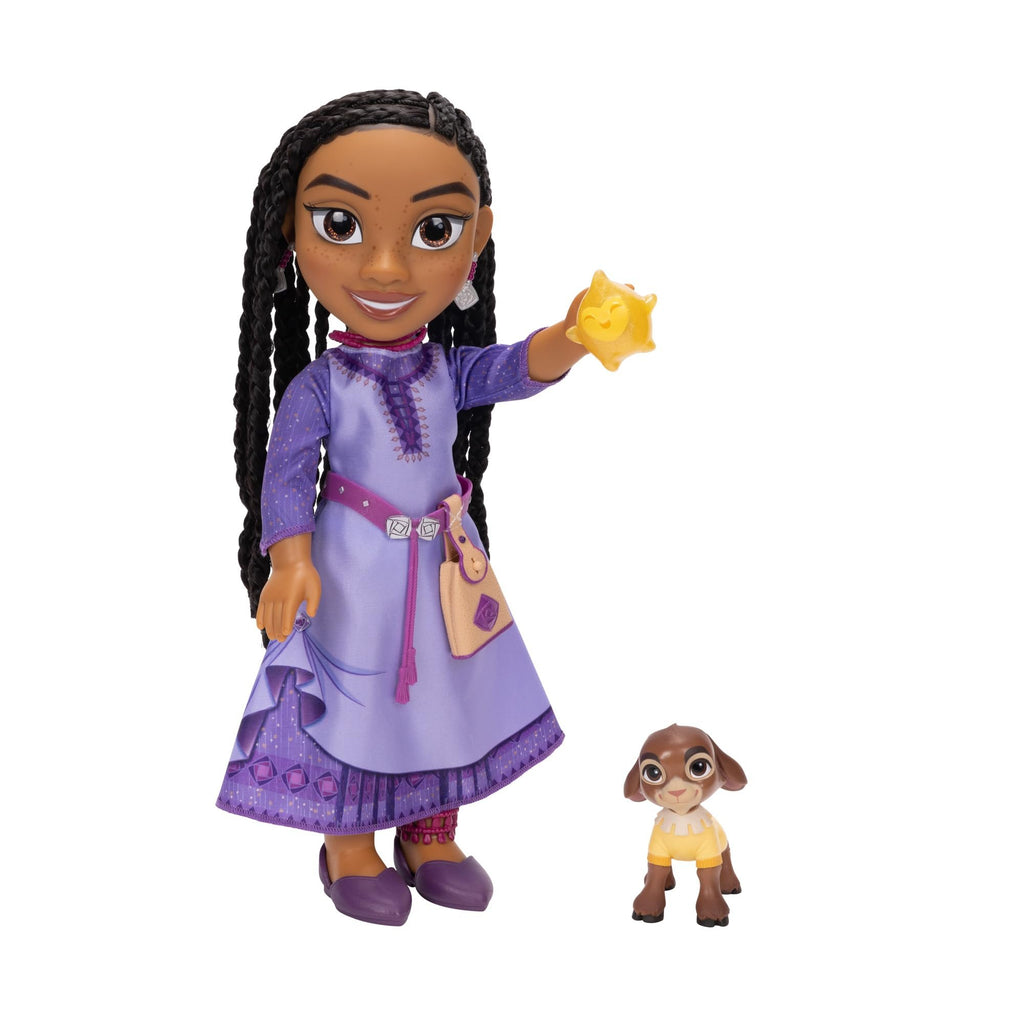 Disney's Wish Singing Asha Doll with Valentino & Star Figures, Asha Signs & Talks, 14 Inches Tall