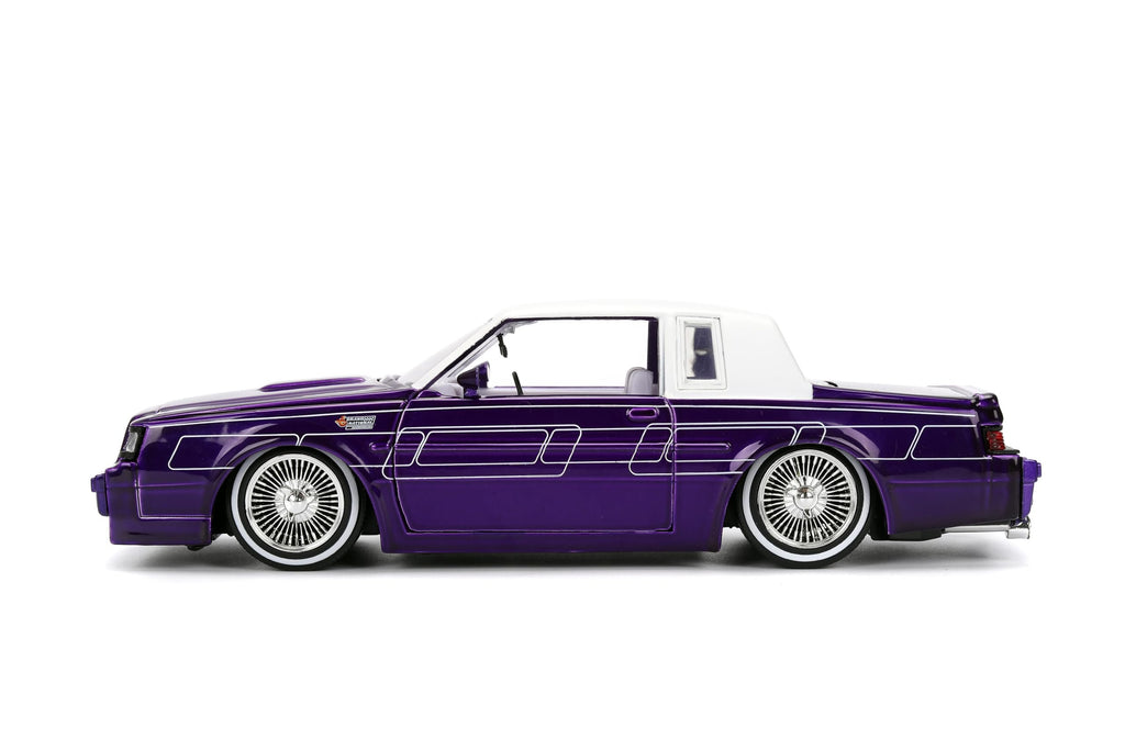 Jada Toys Bigtime Muscle 1:24 1987 Buick Grand National Die-cast Car – Opening Doors, Hood, Trunk, Rubber Tires(Candy Purple)