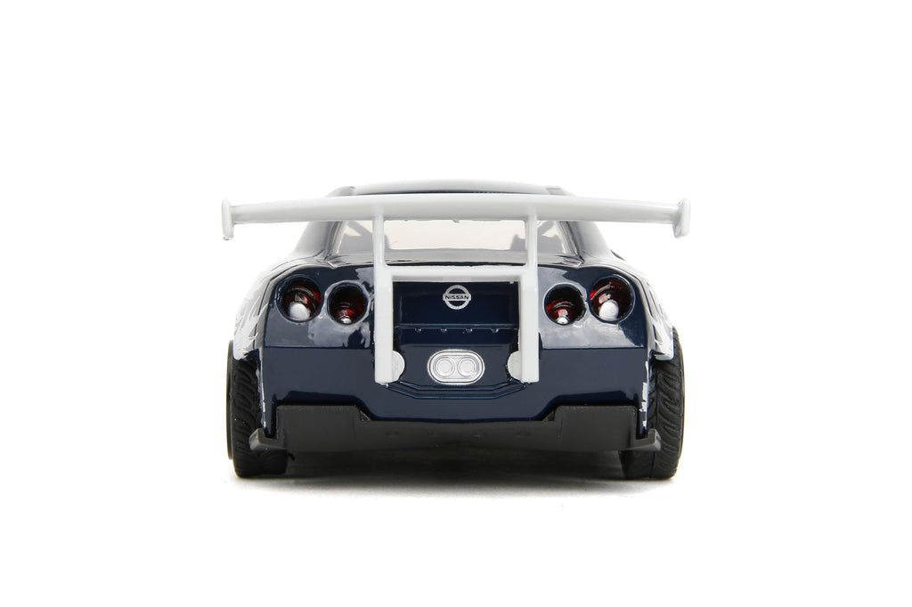 Jada Hollywood Rides 1:32 Scale Die-Cast 2009 Nissan GT-R (R35) Ben Sopra Godzilla – Opening Doors, Rubber Tires – Collectible for Adults – Toho Licensed