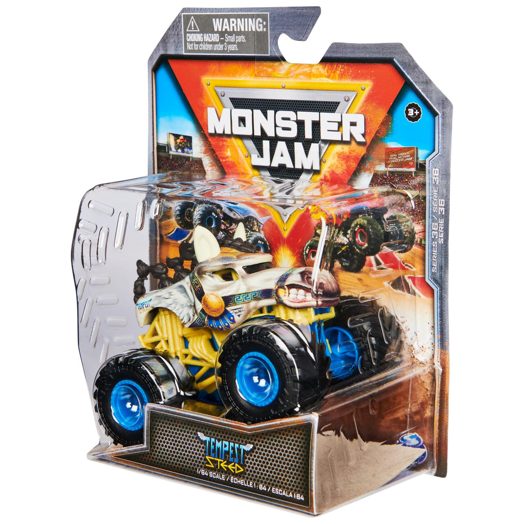 Monster Jam, Official Tempest Steed Monster Truck, Die-Cast Vehicle, 1:64 Scale, Kids Toys for Boys Ages 3 and up