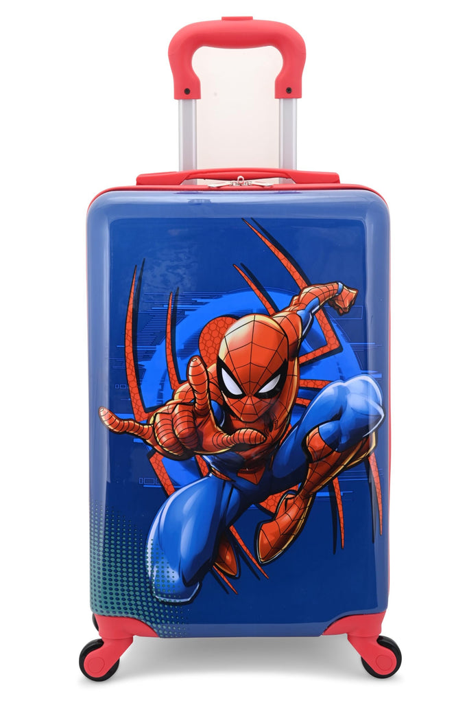 Spider-Man 20" Hardshell Luggage – Cute Durable Suitcase for Travel with Spinner Wheels. Approximate Dimensions are 20"x12"x8"