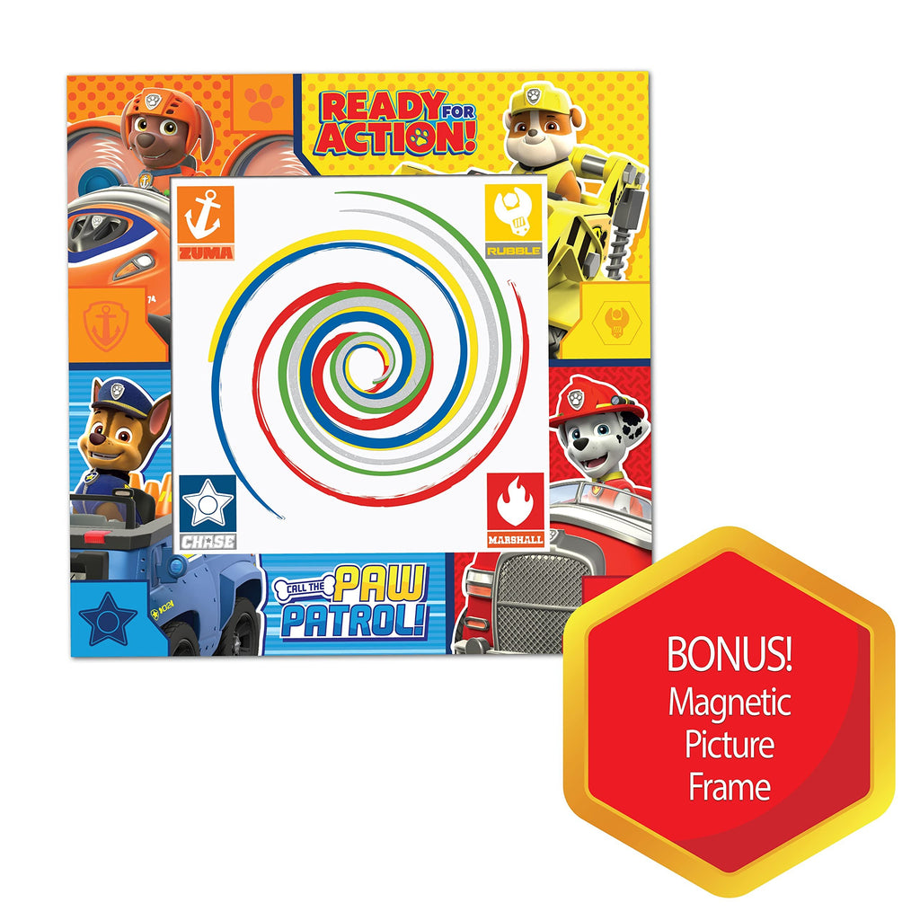 Lollipop Paw Patrol Spin Art for Kids - Paper Spinning Machine, Paint Spinner Station & Spiral Arts Kit with Frame, Blue